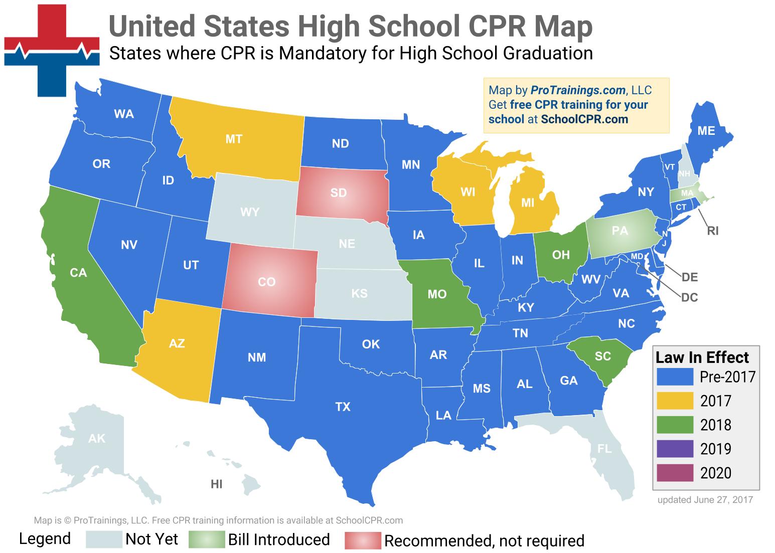 States where CPR Training is Mandatory for High School Graduation