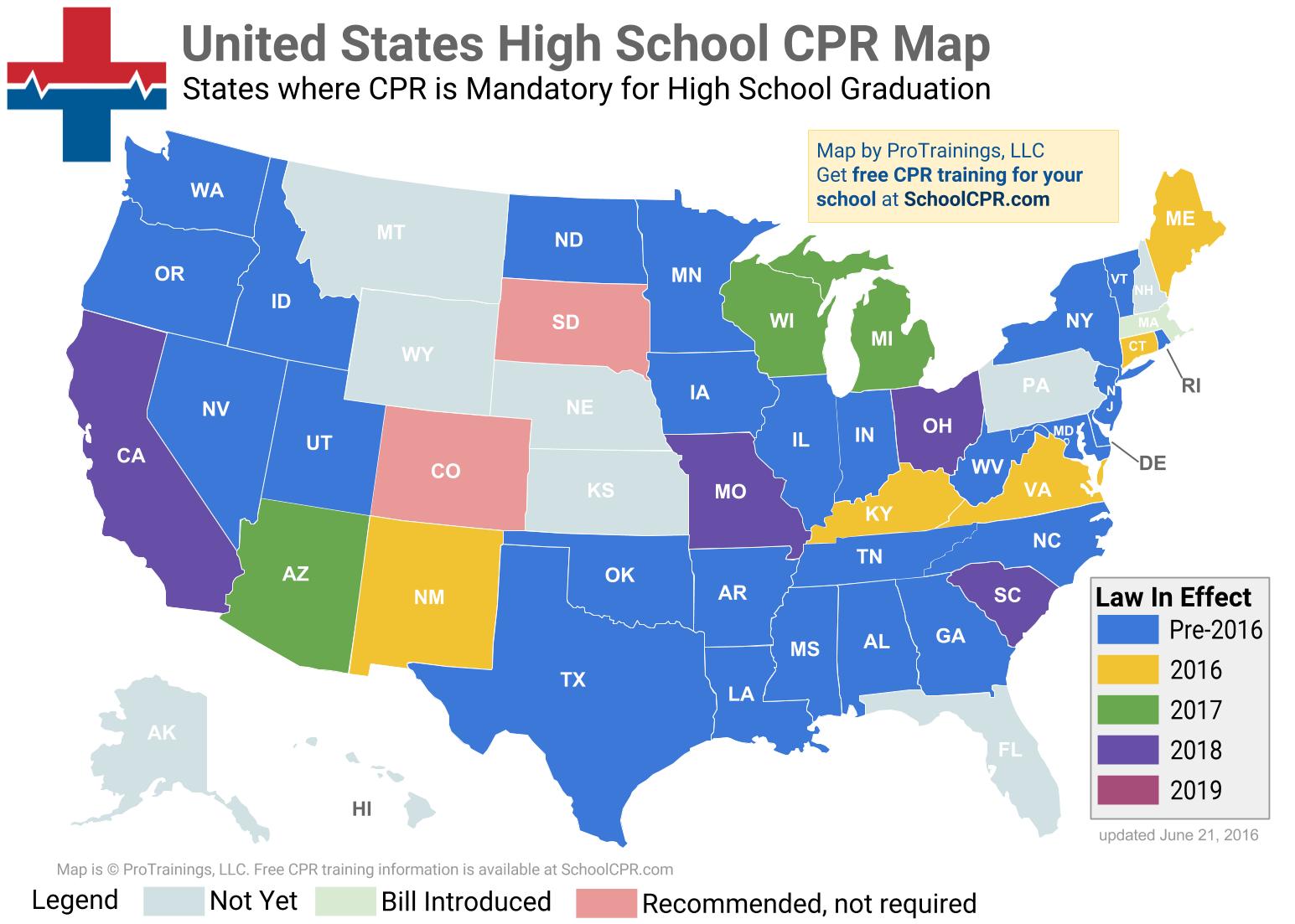 States Where CPR Training Is Mandatory For High School Graduation 