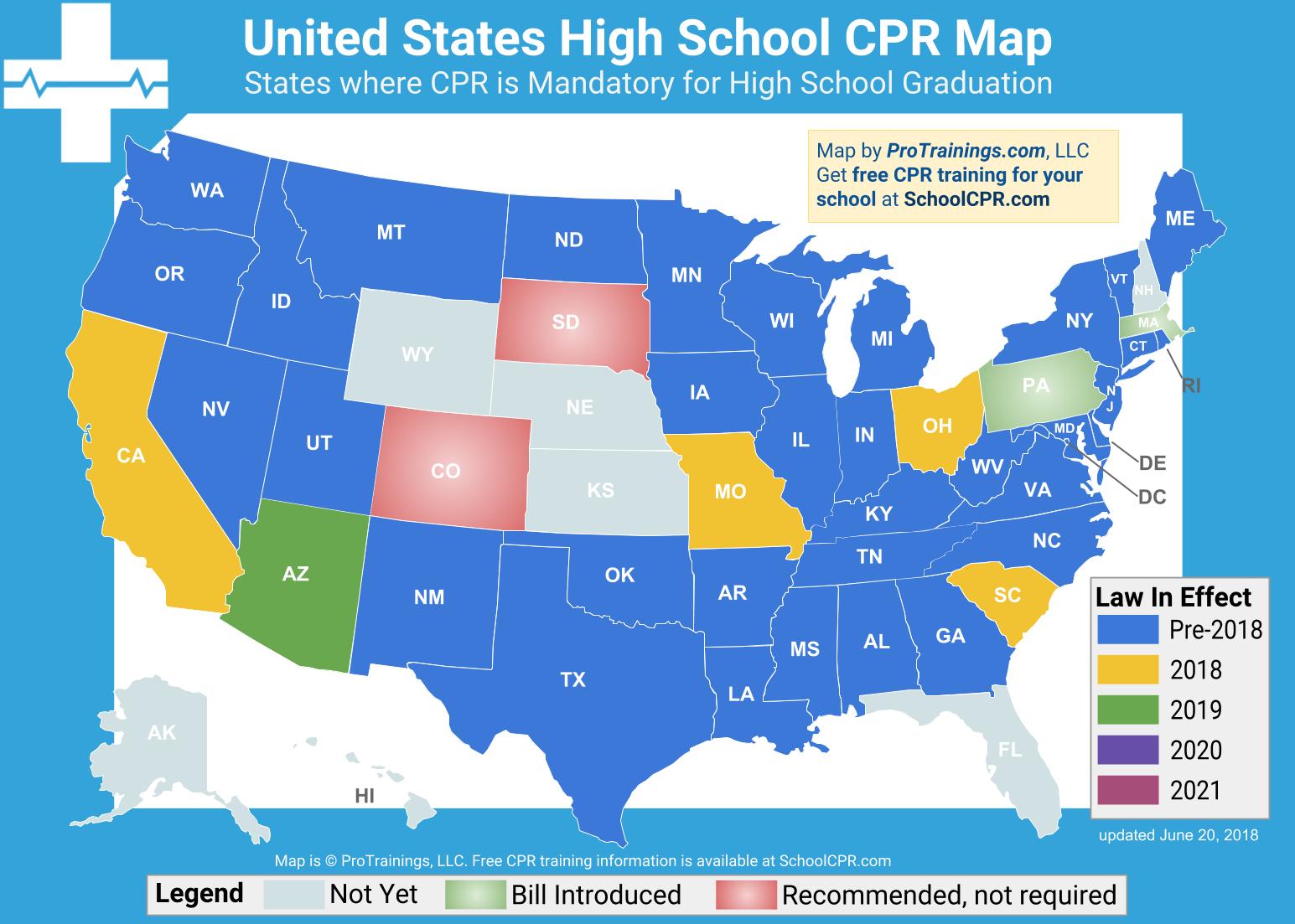 States Where CPR Training Is Mandatory For High School Graduation 