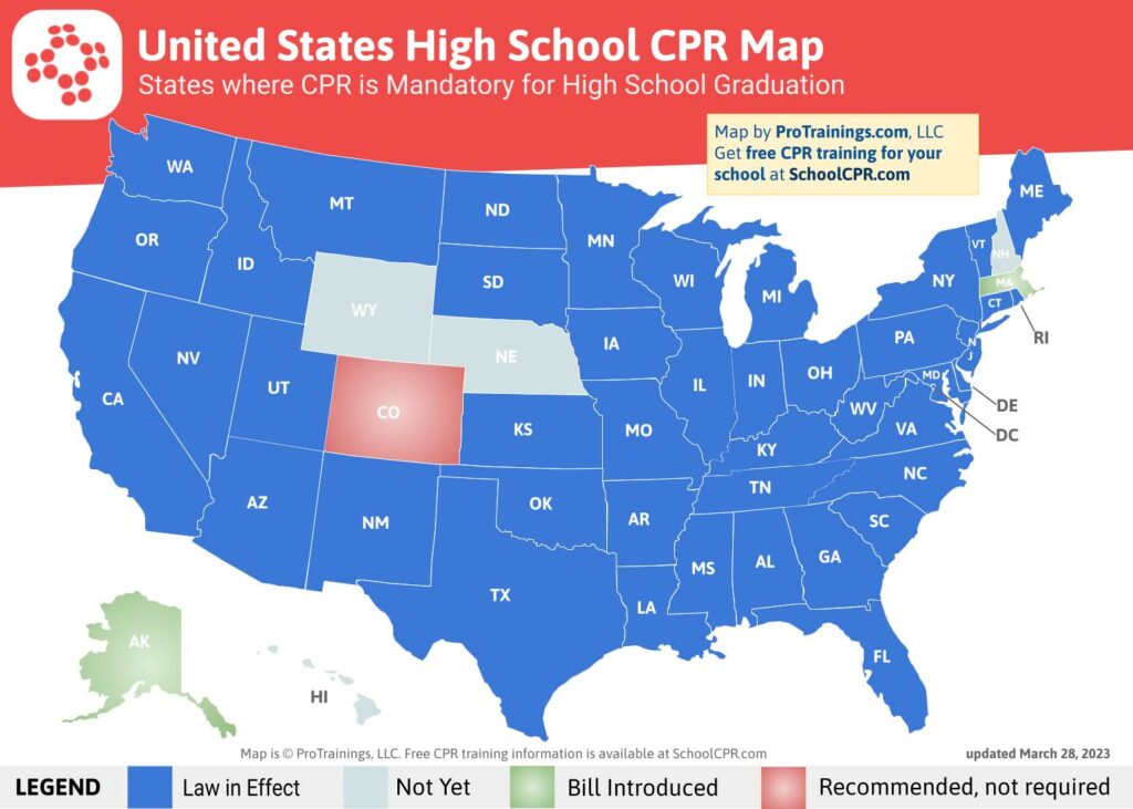 United States High School CPR Map 2023